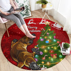 personalised-australia-christmas-round-carpet-aussie-platypus-xmas-vibes
