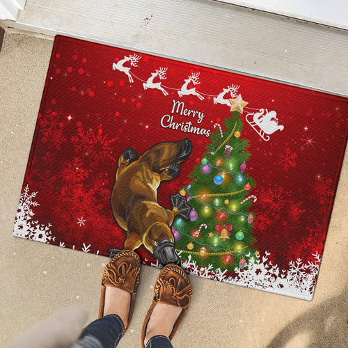 personalised-australia-christmas-rubber-doormat-aussie-platypus-xmas-vibes