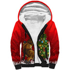 personalised-australia-christmas-sherpa-hoodie-aussie-platypus-xmas-vibes