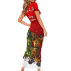 personalised-australia-christmas-short-sleeve-bodycon-dress-aussie-platypus-xmas-vibes