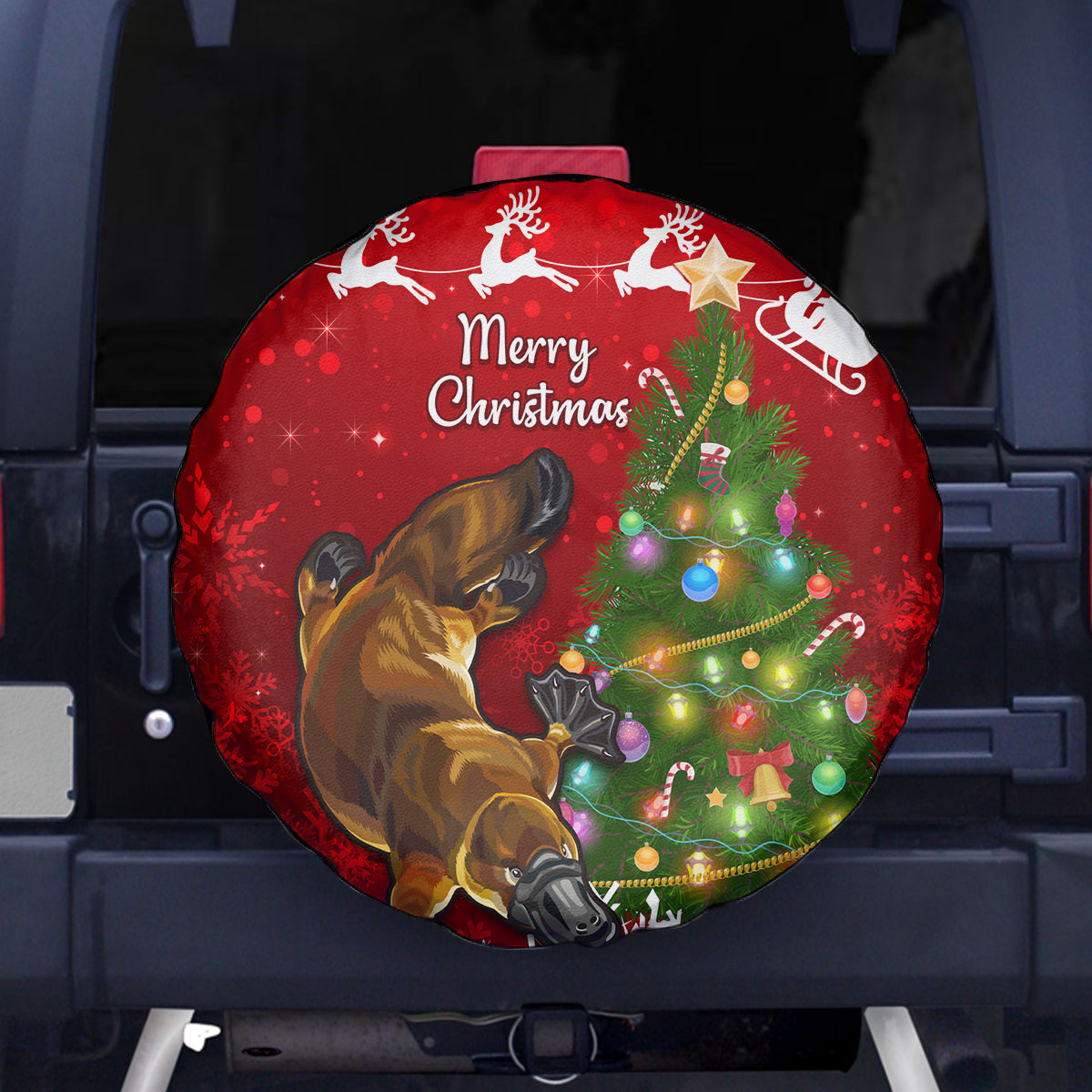 personalised-australia-christmas-spare-tire-cover-aussie-platypus-xmas-vibes