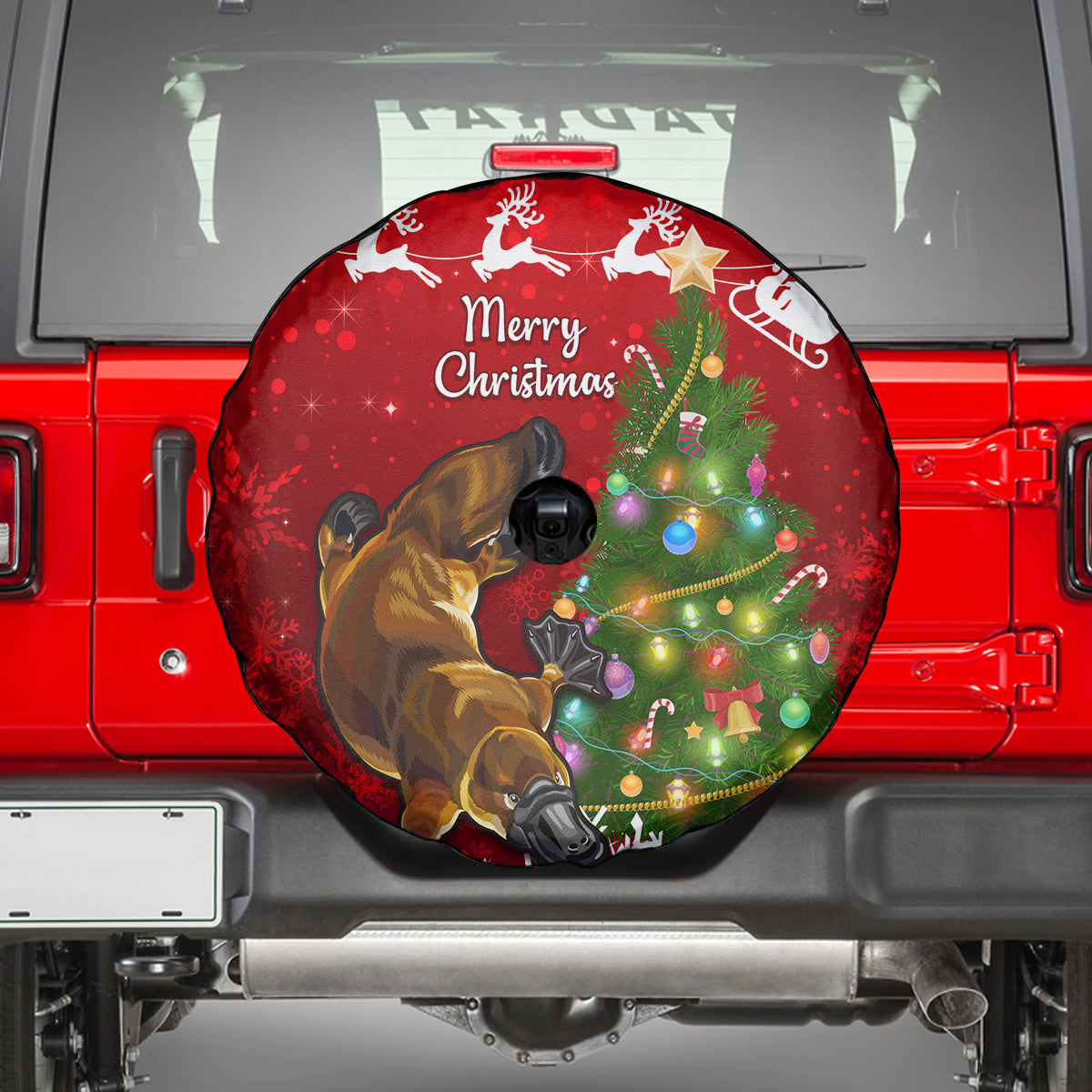 personalised-australia-christmas-spare-tire-cover-aussie-platypus-xmas-vibes