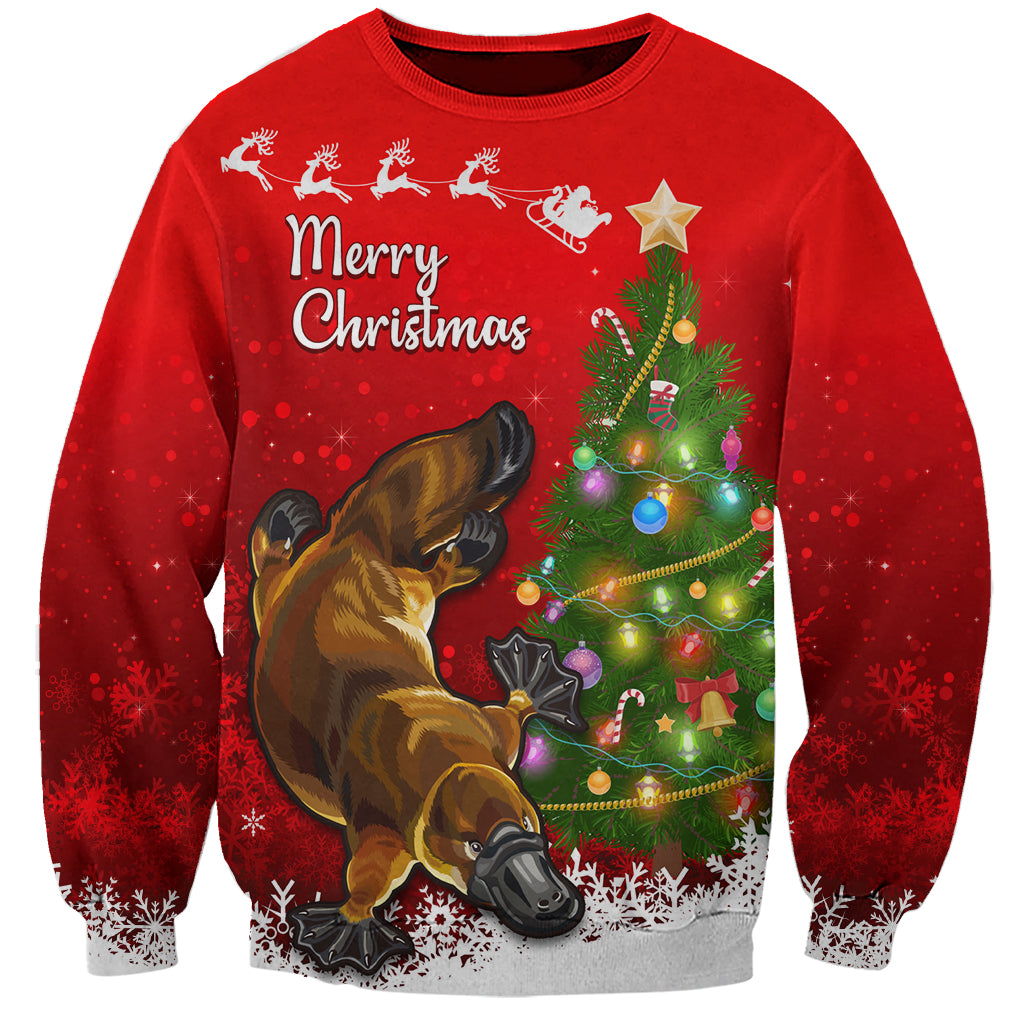 personalised-australia-christmas-sweatshirt-aussie-platypus-xmas-vibes