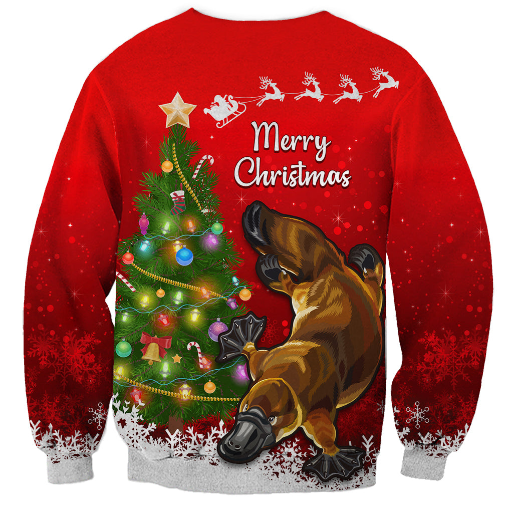 personalised-australia-christmas-sweatshirt-aussie-platypus-xmas-vibes