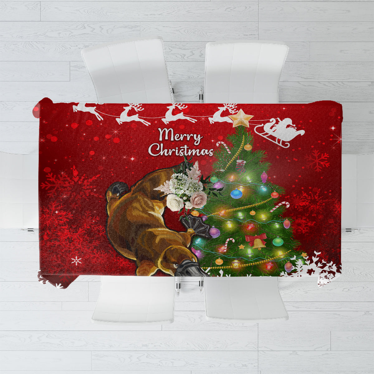 personalised-australia-christmas-tablecloth-aussie-platypus-xmas-vibes