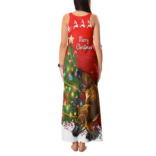 personalised-australia-christmas-tank-maxi-dress-aussie-platypus-xmas-vibes