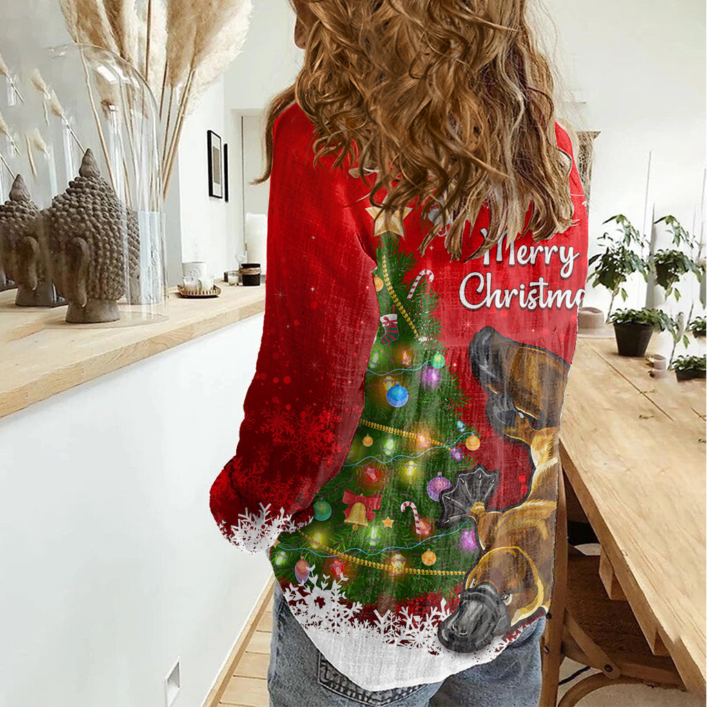 personalised-australia-christmas-women-casual-shirt-aussie-platypus-xmas-vibes