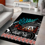 personalised-new-zealand-waka-area-rug-aotearoa-maori-silver-fern-pattern