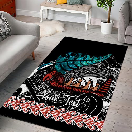 personalised-new-zealand-waka-area-rug-aotearoa-maori-silver-fern-pattern