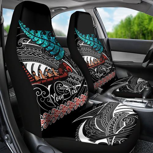 personalised-new-zealand-waka-car-seat-cover-aotearoa-maori-silver-fern-pattern