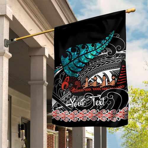 personalised-new-zealand-waka-garden-flag-aotearoa-maori-silver-fern-pattern