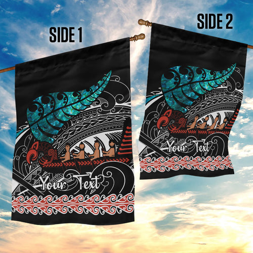 personalised-new-zealand-waka-garden-flag-aotearoa-maori-silver-fern-pattern