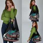 Personalised New Zealand Waka Grocery Bag Aotearoa Maori Silver Fern Pattern
