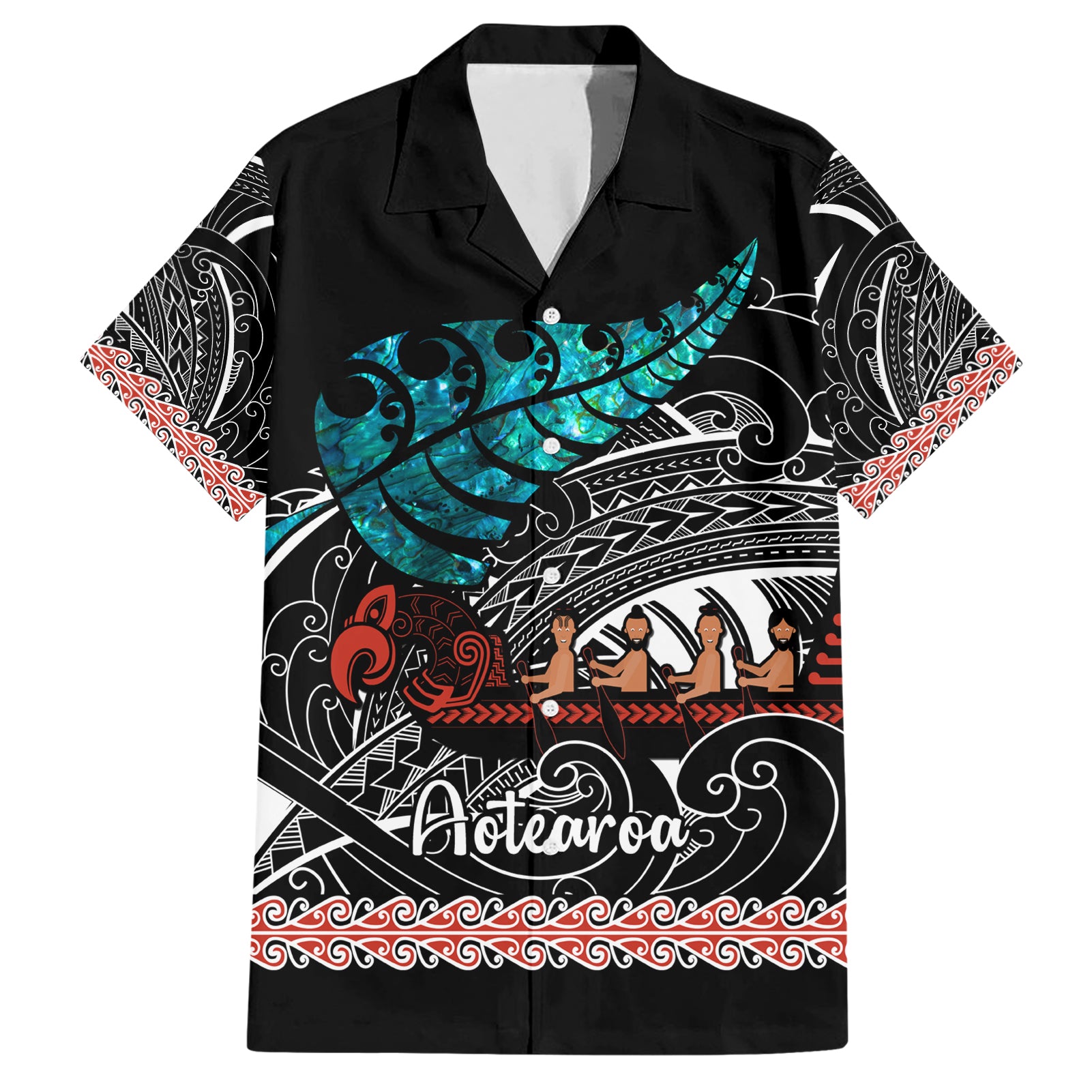 personalised-new-zealand-waka-hawaiian-shirt-aotearoa-maori-silver-fern-pattern