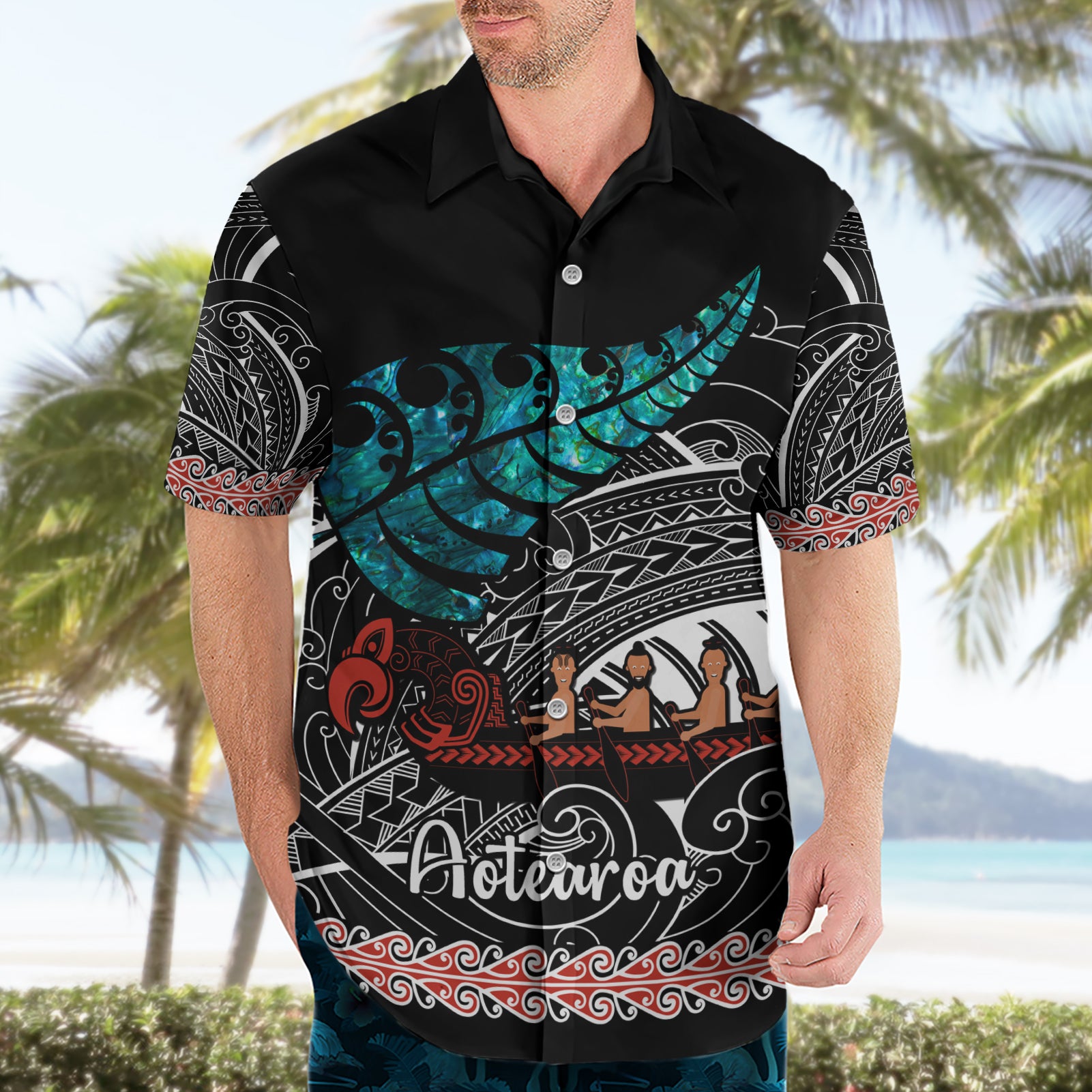 personalised-new-zealand-waka-hawaiian-shirt-aotearoa-maori-silver-fern-pattern
