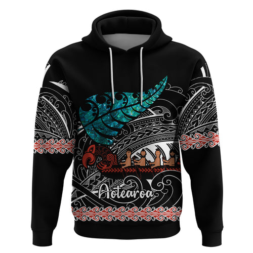 personalised-new-zealand-waka-hoodie-aotearoa-maori-silver-fern-pattern