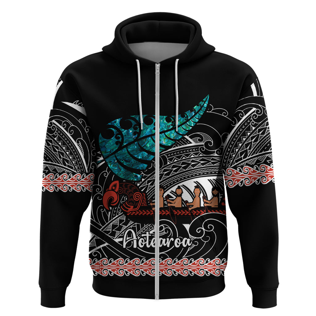 personalised-new-zealand-waka-hoodie-aotearoa-maori-silver-fern-pattern