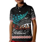 personalised-new-zealand-waka-kid-polo-shirt-aotearoa-maori-silver-fern-pattern