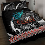 personalised-new-zealand-waka-quilt-bed-set-aotearoa-maori-silver-fern-pattern