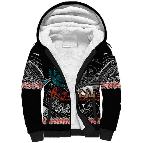 personalised-new-zealand-waka-sherpa-hoodie-aotearoa-maori-silver-fern-pattern