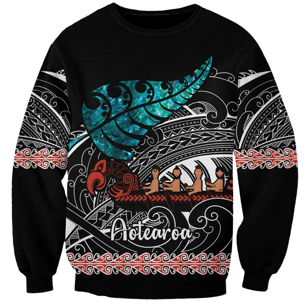 personalised-new-zealand-waka-sweatshirt-aotearoa-maori-silver-fern-pattern