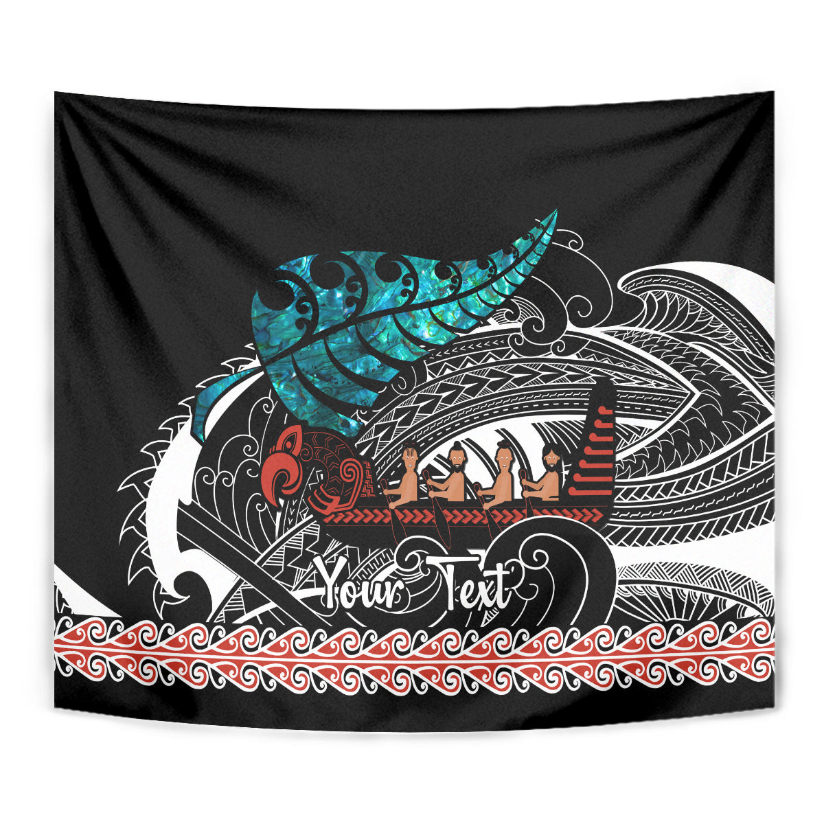 personalised-new-zealand-waka-tapestry-aotearoa-maori-silver-fern-pattern