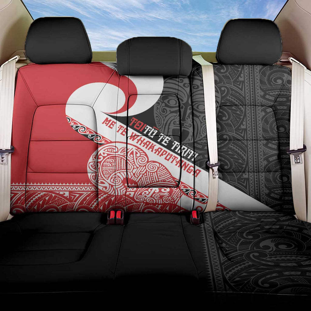 Toitu Te Tiriti Me Te Whakaputanga Back Car Seat Cover Maori Wahaika With Haka Face