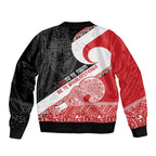 Toitu Te Tiriti Me Te Whakaputanga Bomber Jacket Maori Wahaika With Haka Face