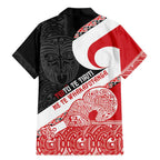 Toitu Te Tiriti Me Te Whakaputanga Family Matching Mermaid Dress and Hawaiian Shirt Maori Wahaika With Haka Face