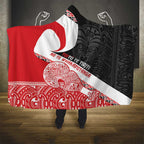 Toitu Te Tiriti Me Te Whakaputanga Hooded Blanket Maori Wahaika With Haka Face