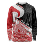 Toitu Te Tiriti Me Te Whakaputanga Long Sleeve Shirt Maori Wahaika With Haka Face