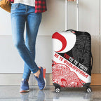Toitu Te Tiriti Me Te Whakaputanga Luggage Cover Maori Wahaika With Haka Face