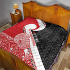 Toitu Te Tiriti Me Te Whakaputanga Quilt Maori Wahaika With Haka Face