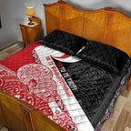 Toitu Te Tiriti Me Te Whakaputanga Quilt Bed Set Maori Wahaika With Haka Face