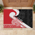 Toitu Te Tiriti Me Te Whakaputanga Rubber Doormat Maori Wahaika With Haka Face