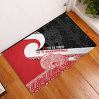 Toitu Te Tiriti Me Te Whakaputanga Rubber Doormat Maori Wahaika With Haka Face