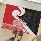 Toitu Te Tiriti Me Te Whakaputanga Rubber Doormat Maori Wahaika With Haka Face