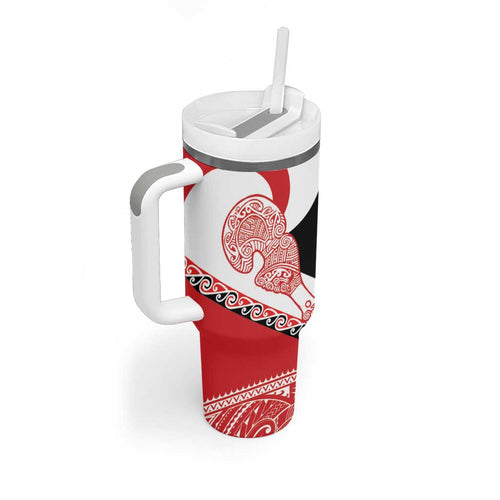 Toitu Te Tiriti Me Te Whakaputanga Tumbler With Handle Maori Wahaika With Haka Face