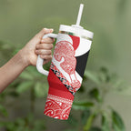 Toitu Te Tiriti Me Te Whakaputanga Tumbler With Handle Maori Wahaika With Haka Face