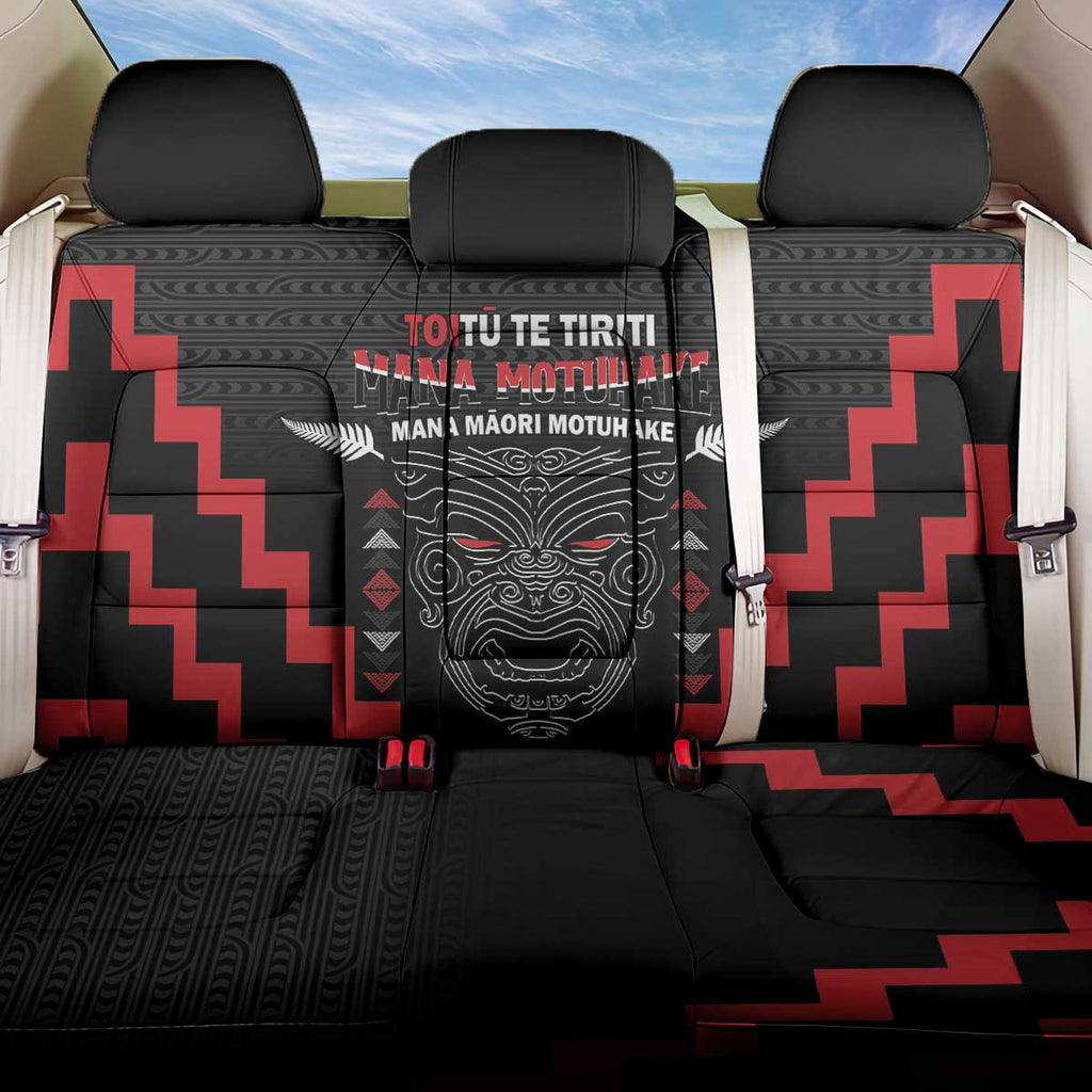 Toitu Te Tiriti Mana Maori Motuhake Back Car Seat Cover Aotearoa Haka Face Mix Poutama Art