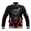 Personalised Toitu Te Tiriti Mana Maori Motuhake Baseball Jacket Aotearoa Haka Face Mix Poutama Art