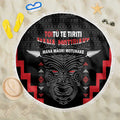 Toitu Te Tiriti Mana Maori Motuhake Beach Blanket Aotearoa Haka Face Mix Poutama Art