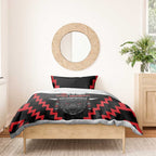 Toitu Te Tiriti Mana Maori Motuhake Bedding Set Aotearoa Haka Face Mix Poutama Art