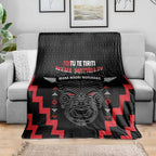 Toitu Te Tiriti Mana Maori Motuhake Blanket Aotearoa Haka Face Mix Poutama Art