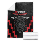 Toitu Te Tiriti Mana Maori Motuhake Blanket Aotearoa Haka Face Mix Poutama Art