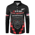 Personalised Toitu Te Tiriti Mana Maori Motuhake Button Sweatshirt Aotearoa Haka Face Mix Poutama Art