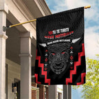 Toitu Te Tiriti Mana Maori Motuhake Garden Flag Aotearoa Haka Face Mix Poutama Art