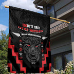 Toitu Te Tiriti Mana Maori Motuhake Garden Flag Aotearoa Haka Face Mix Poutama Art