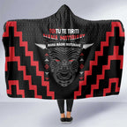 Toitu Te Tiriti Mana Maori Motuhake Hooded Blanket Aotearoa Haka Face Mix Poutama Art