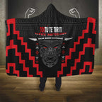 Toitu Te Tiriti Mana Maori Motuhake Hooded Blanket Aotearoa Haka Face Mix Poutama Art